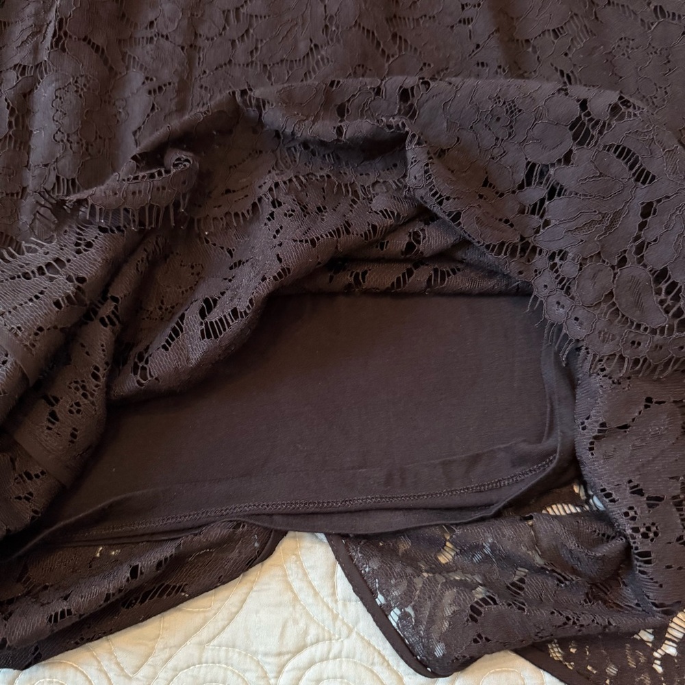 Diane Von Furstenberg Carly Black Lace Midi Dress Size 10 - Picture 6 of 10